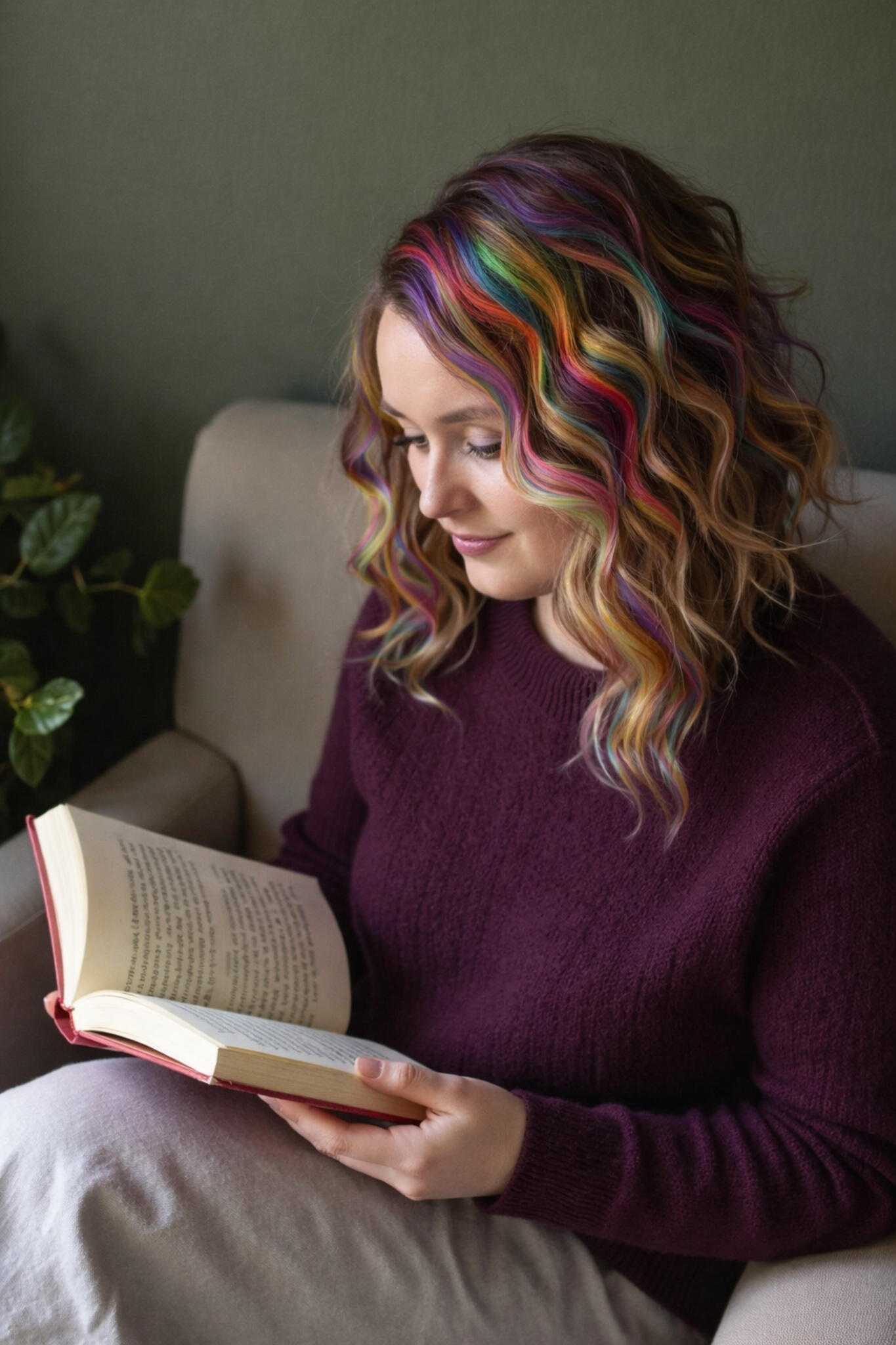 Valerie Reading Valerie sitting on a chair, reading a book.